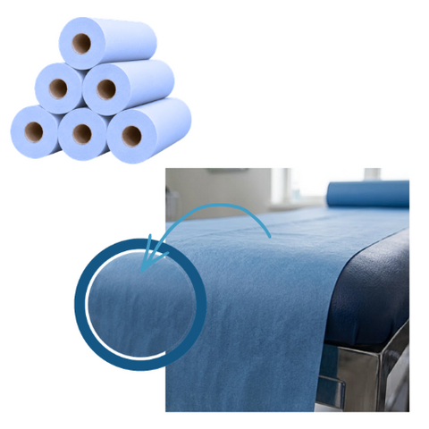 Draps d'examen 50x35cm plastifiés bleus