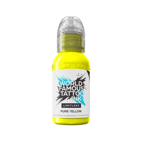World Famous Limitless - Pure Yellow 30 ml - Melange pour Tatouage REACH
